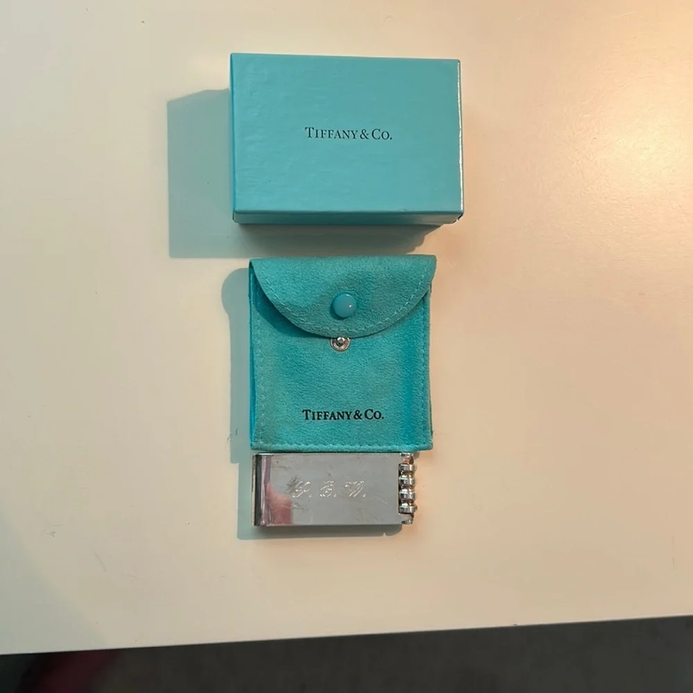 Tiffany Classic Stripe Money Clip in Sterling Silver Engravable